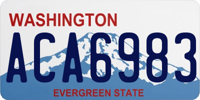 WA license plate ACA6983
