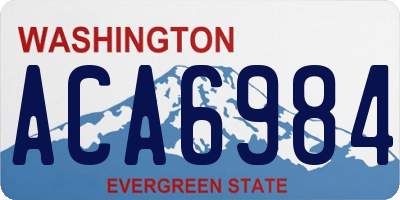 WA license plate ACA6984