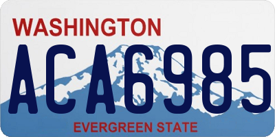 WA license plate ACA6985