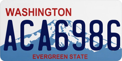 WA license plate ACA6986