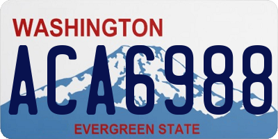 WA license plate ACA6988