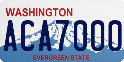 WA license plate ACA7000