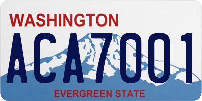 WA license plate ACA7001
