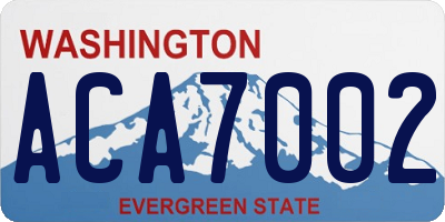 WA license plate ACA7002