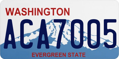 WA license plate ACA7005