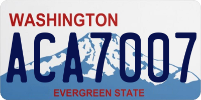 WA license plate ACA7007