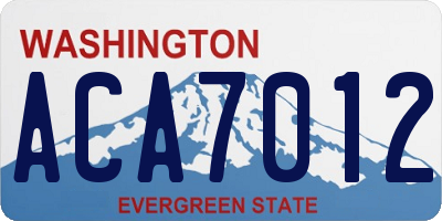 WA license plate ACA7012