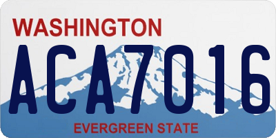 WA license plate ACA7016