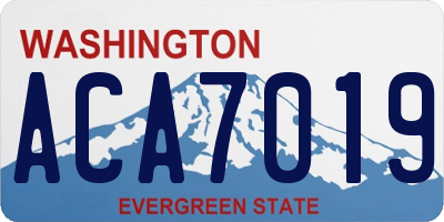 WA license plate ACA7019