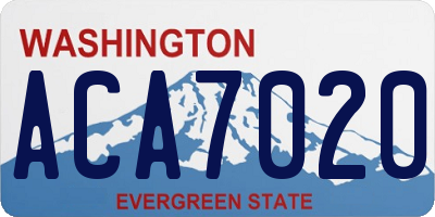 WA license plate ACA7020