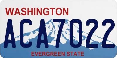WA license plate ACA7022
