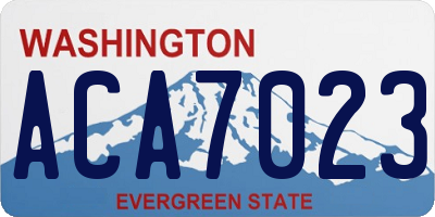 WA license plate ACA7023