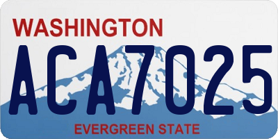 WA license plate ACA7025