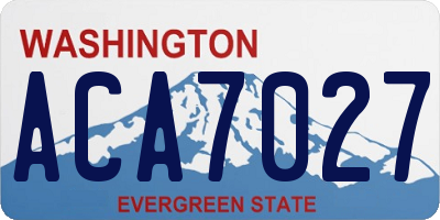 WA license plate ACA7027