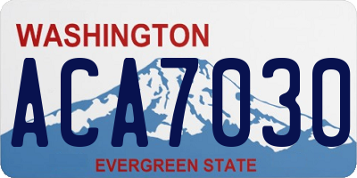 WA license plate ACA7030