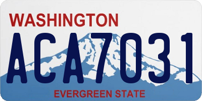 WA license plate ACA7031