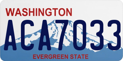 WA license plate ACA7033