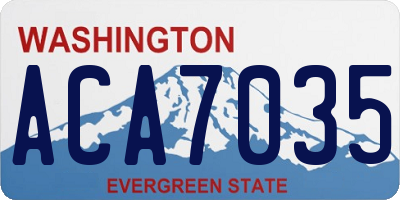 WA license plate ACA7035