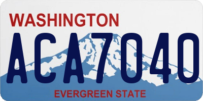 WA license plate ACA7040