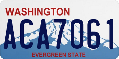 WA license plate ACA7061