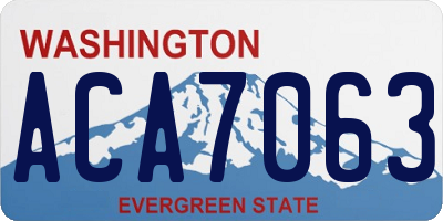 WA license plate ACA7063