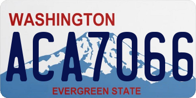 WA license plate ACA7066
