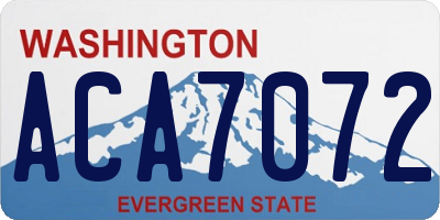 WA license plate ACA7072