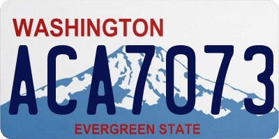 WA license plate ACA7073