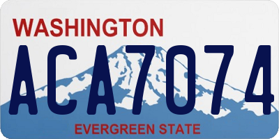 WA license plate ACA7074