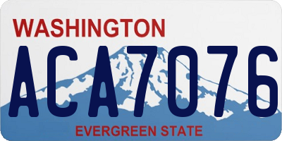 WA license plate ACA7076