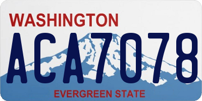 WA license plate ACA7078