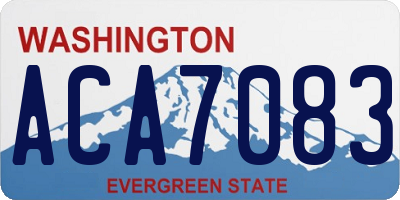 WA license plate ACA7083