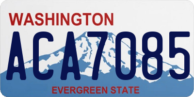WA license plate ACA7085