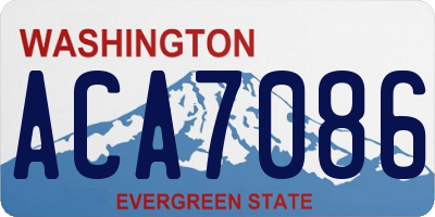 WA license plate ACA7086