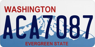 WA license plate ACA7087