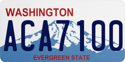 WA license plate ACA7100