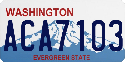 WA license plate ACA7103