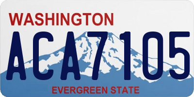 WA license plate ACA7105