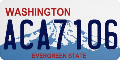 WA license plate ACA7106