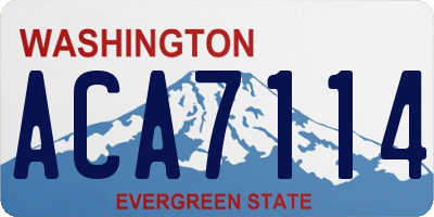 WA license plate ACA7114