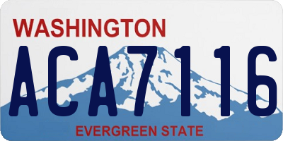 WA license plate ACA7116