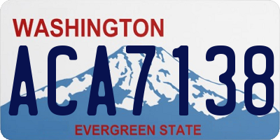 WA license plate ACA7138