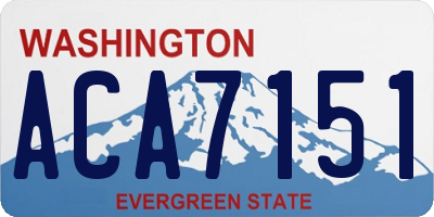WA license plate ACA7151