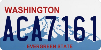 WA license plate ACA7161
