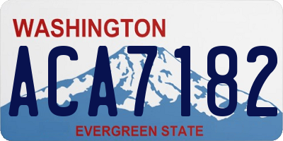 WA license plate ACA7182