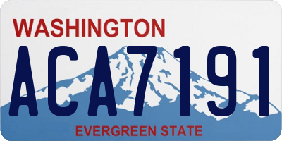 WA license plate ACA7191