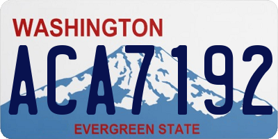 WA license plate ACA7192
