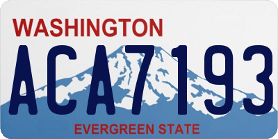 WA license plate ACA7193