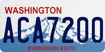 WA license plate ACA7200