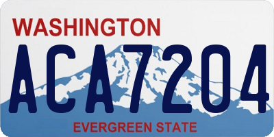 WA license plate ACA7204